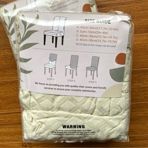 🪑 NEW DINING ROOM CHAIR COVERS | Beige | Stretch | 8 Cover Set | NWT - Picture 6 of 8